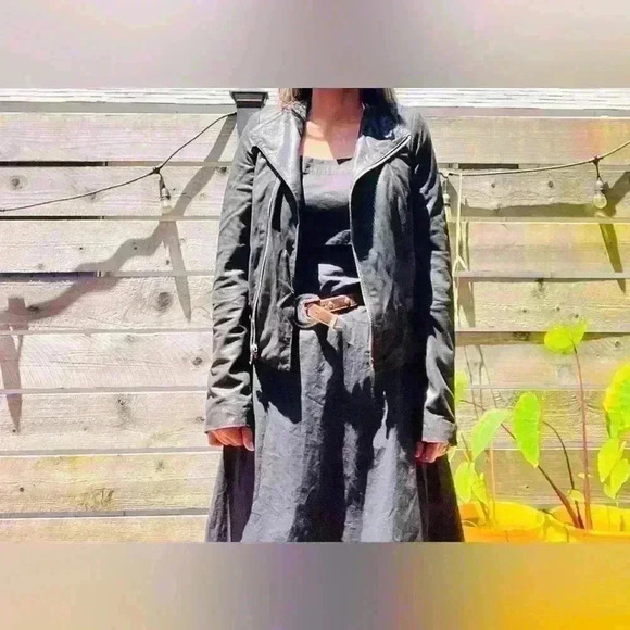 Joe’s Jeans Leather Jacket Medium Goth Emo Punk Moto Festival Concert - Picture 2 of 11